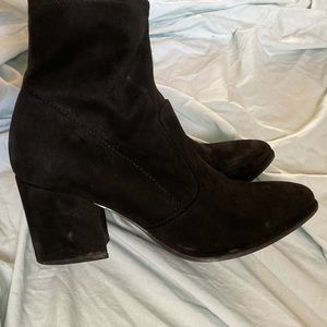 Marc Fisher Black Suede Heeled Booties